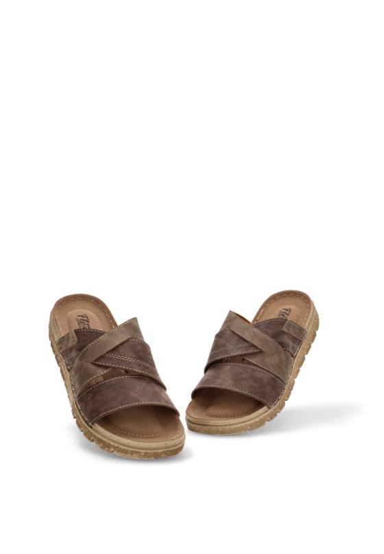 Sandalia de hombre MANLISA  s5107-4837 cuero sintetico suela plana