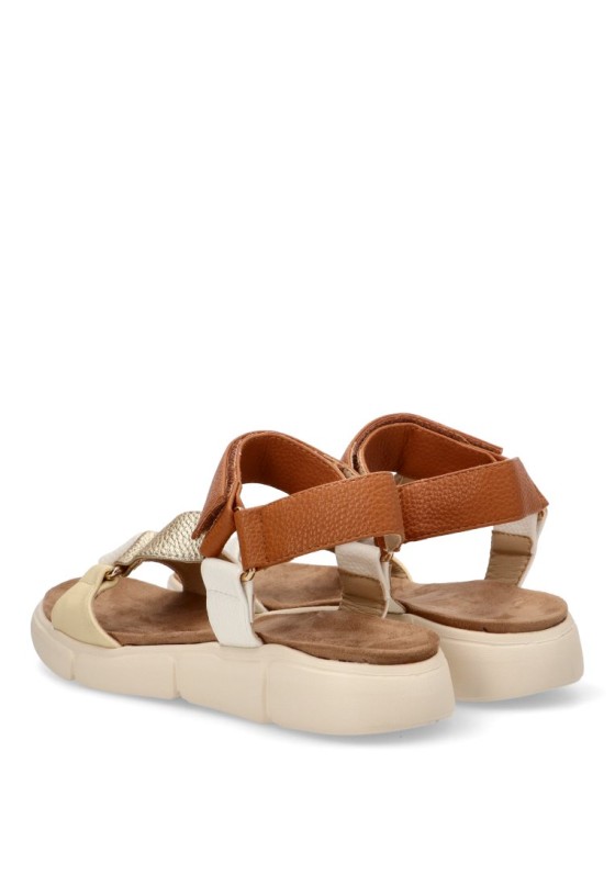 Sandalia de mujer Luna Collection ad-3269 oro sintetico suela plana