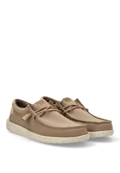 Nautico kiova mocasin de hombre DUDE wally sport mesh taupe textil  suela plana