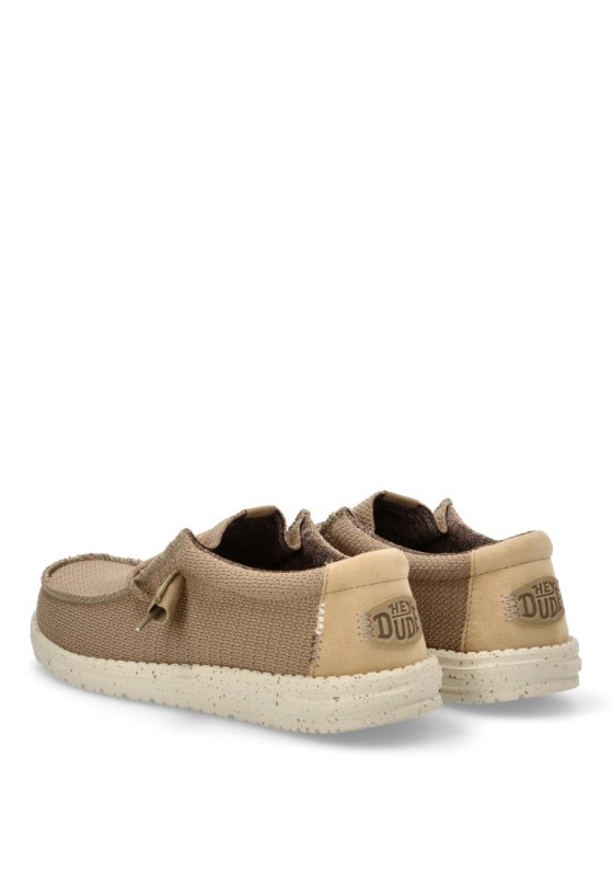 Nautico kiova mocasin de hombre DUDE wally sport mesh taupe textil  suela plana