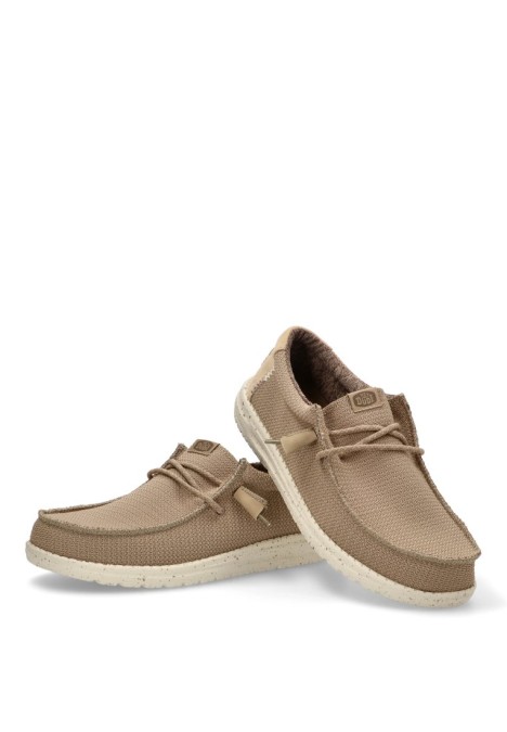 Nautico kiova mocasin de hombre DUDE wally sport mesh taupe textil  suela plana