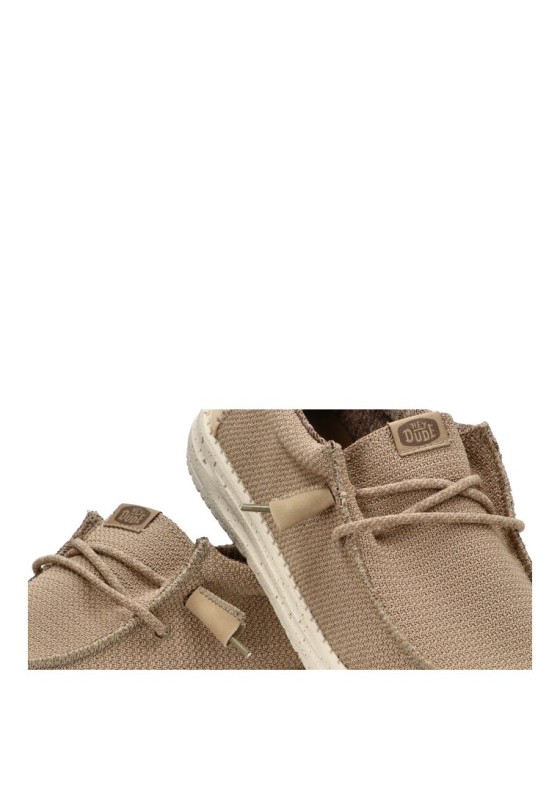 Nautico kiova mocasin de hombre DUDE wally sport mesh taupe textil  suela plana