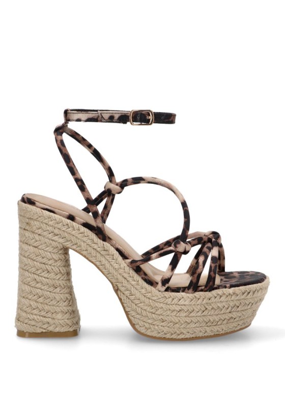 Sandalia de mujer BUONAROTTI cf-5080 leopardo sintetico tacón alto