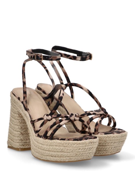Sandalia de mujer BUONAROTTI cf-5080 leopardo sintetico tacón alto