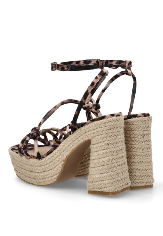 Sandalia de mujer BUONAROTTI cf-5080 leopardo sintetico tacón alto