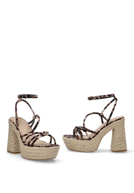 Sandalia de mujer BUONAROTTI cf-5080 leopardo sintetico tacón alto