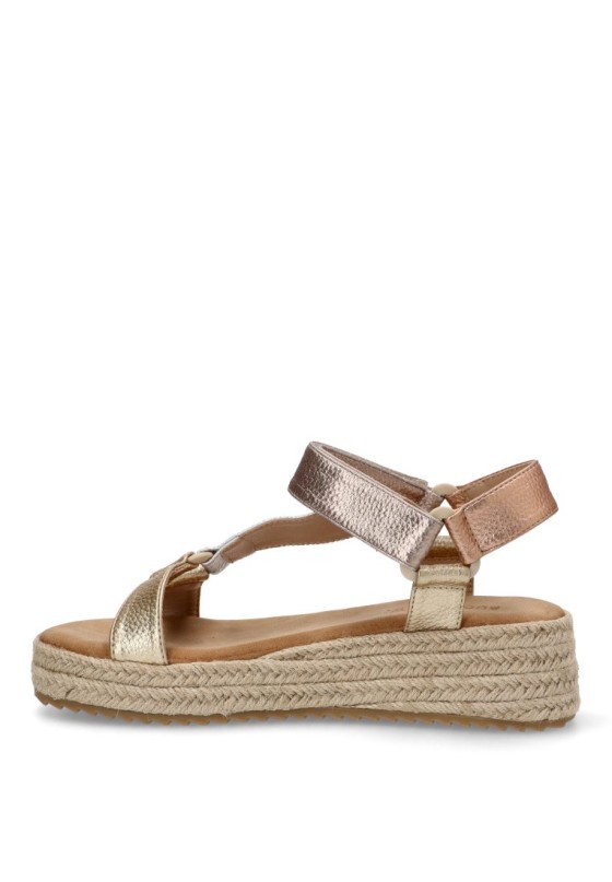Sandalia de mujer Luna Collection cf-3037 oro sintetico cuña media