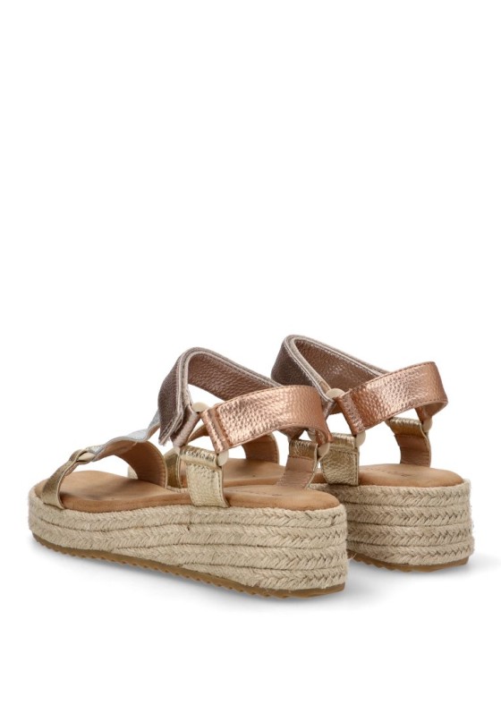 Sandalia de mujer Luna Collection cf-3037 oro sintetico cuña media