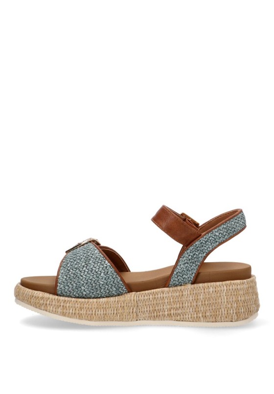 Sandalia de mujer STAY 25-2554 azul sintetico cuña media