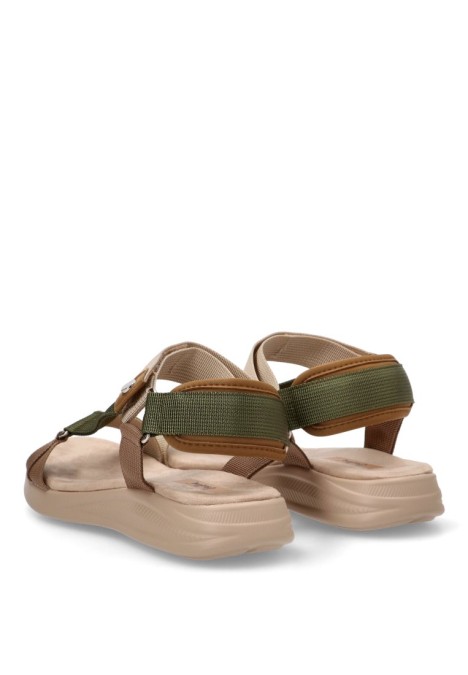 Sandalia de mujer VERABLUM vb510705 verde textil  suela plana