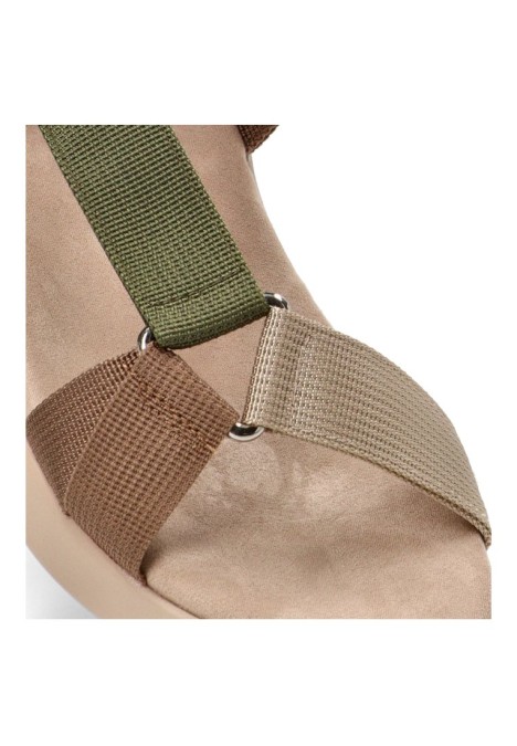 Sandalia de mujer VERABLUM vb510705 verde textil  suela plana