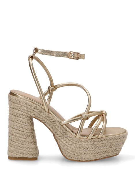 Sandalia de mujer BUONAROTTI cf-5080 oro sintetico tacón alto