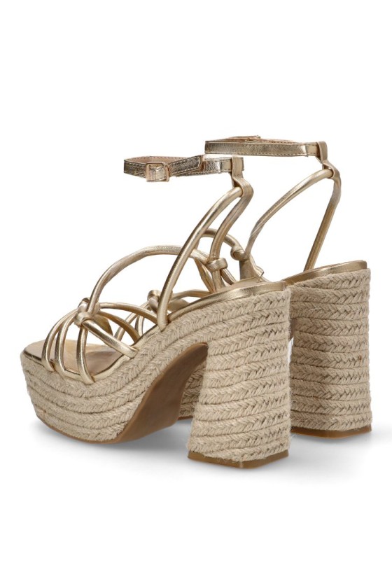 Sandalia de mujer BUONAROTTI cf-5080 oro sintetico tacón alto