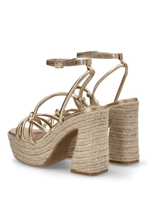 Sandalia de mujer BUONAROTTI cf-5080 oro sintetico tacón alto