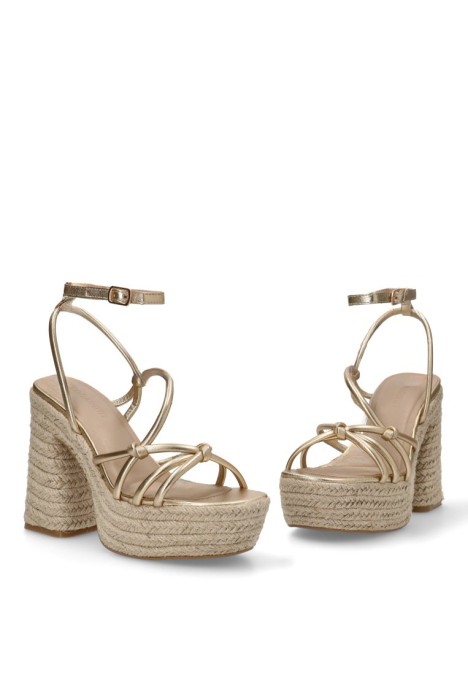 Sandalia de mujer BUONAROTTI cf-5080 oro sintetico tacón alto