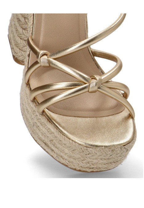 Sandalia de mujer BUONAROTTI cf-5080 oro sintetico tacón alto