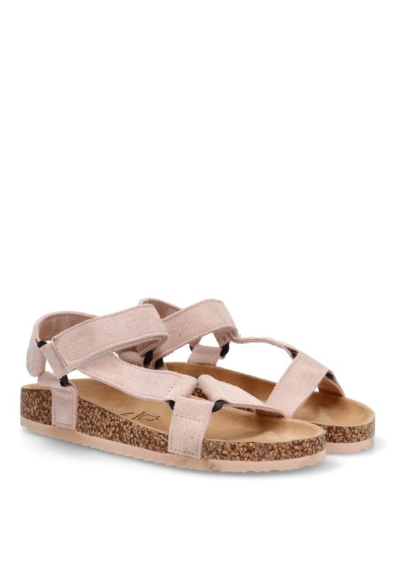 Sandalia de mujer Luna Collection 27-1223 rosa sintetico suela plana