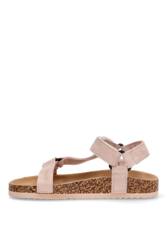 Sandalia de mujer Luna Collection 27-1223 rosa sintetico suela plana
