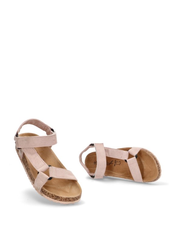 Sandalia de mujer Luna Collection 27-1223 rosa sintetico suela plana