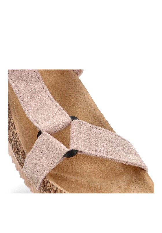 Sandalia de mujer Luna Collection 27-1223 rosa sintetico suela plana