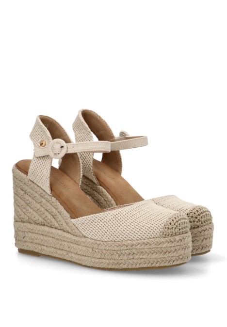 Alpargata de mujer Luna Collection cf-5243 beige textil  cuña alta
