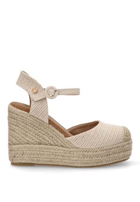 Alpargata de mujer Luna Collection cf-5243 beige textil  cuña alta