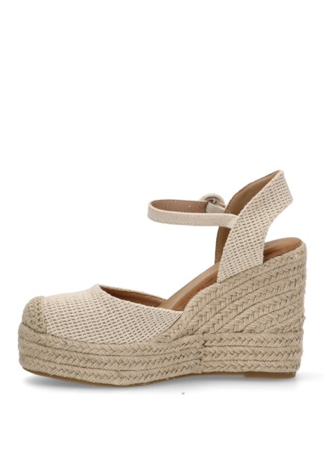 Alpargata de mujer Luna Collection cf-5243 beige textil  cuña alta