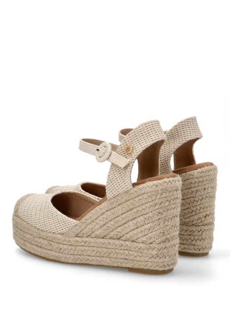 Alpargata de mujer Luna Collection cf-5243 beige textil  cuña alta