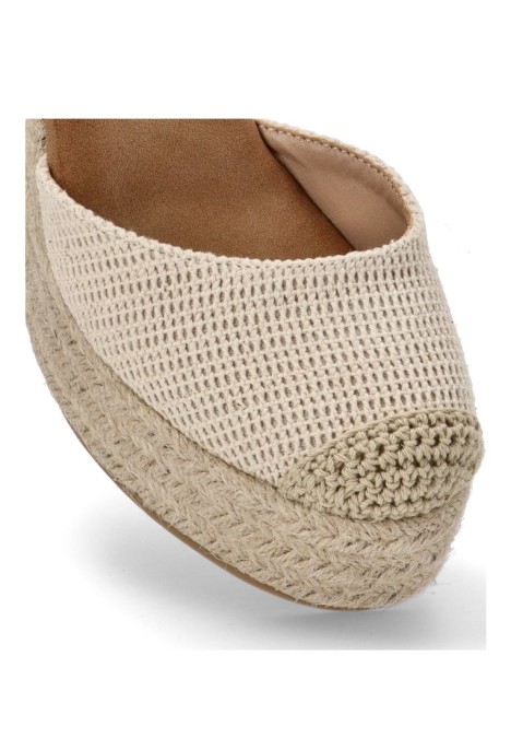 Alpargata de mujer Luna Collection cf-5243 beige textil  cuña alta