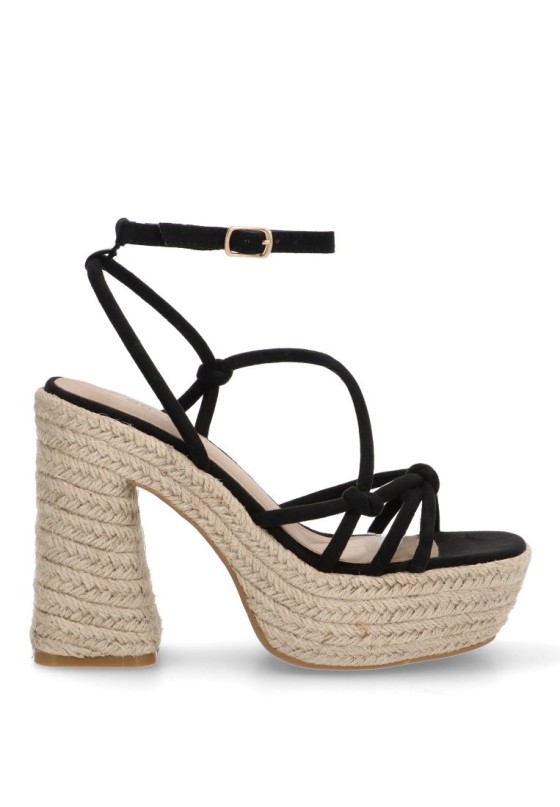 Sandalia de mujer BUONAROTTI cf-5080 negro sintetico tacón alto