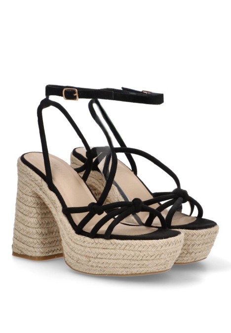 Sandalia de mujer BUONAROTTI cf-5080 negro sintetico tacón alto