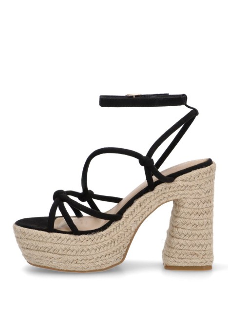 Sandalia de mujer BUONAROTTI cf-5080 negro sintetico tacón alto