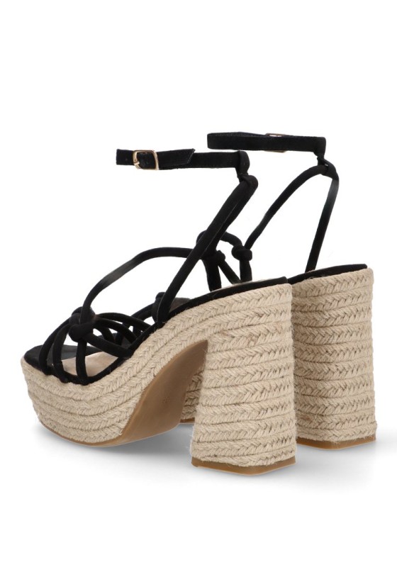 Sandalia de mujer BUONAROTTI cf-5080 negro sintetico tacón alto
