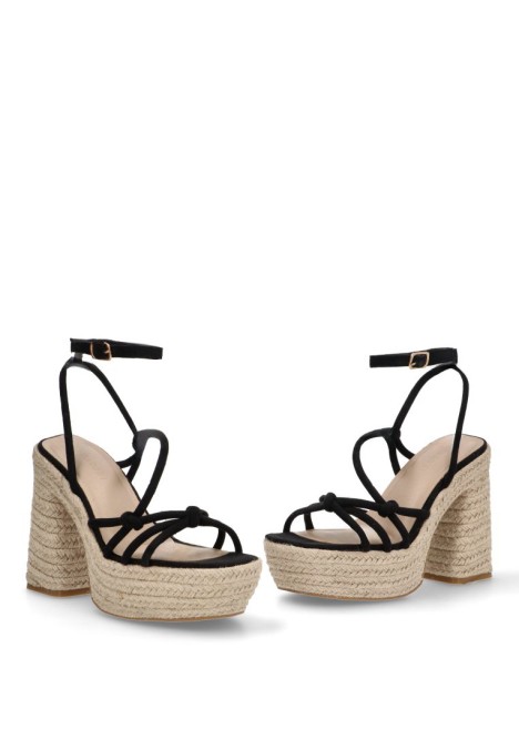 Sandalia de mujer BUONAROTTI cf-5080 negro sintetico tacón alto