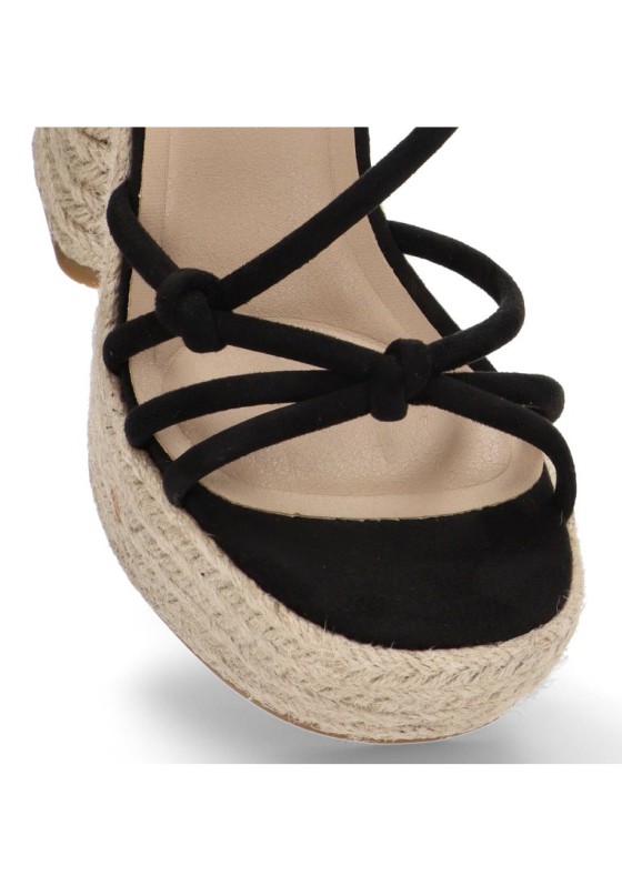 Sandalia de mujer BUONAROTTI cf-5080 negro sintetico tacón alto