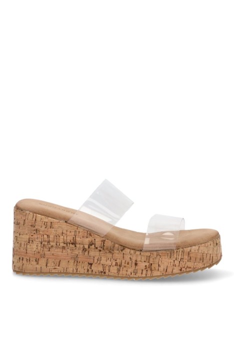 Sandalia de mujer Luna Collection a-5005 beige sintetico cuña media