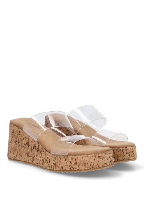 Sandalia de mujer Luna Collection a-5005 beige sintetico cuña media
