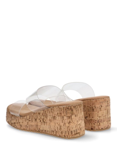 Sandalia de mujer Luna Collection a-5005 beige sintetico cuña media