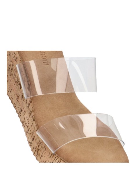 Sandalia de mujer Luna Collection a-5005 beige sintetico cuña media