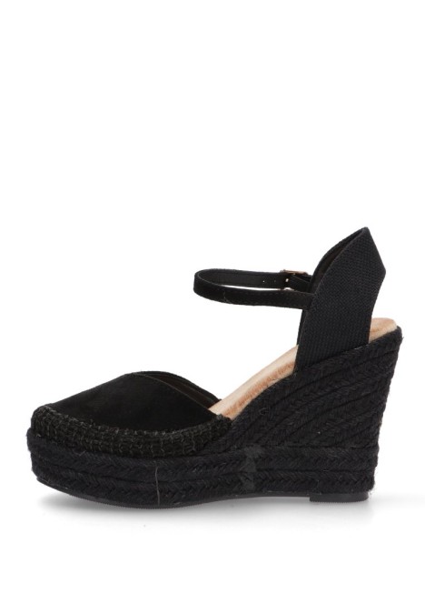 Alpargata de mujer Luna Collection jc-5020 negro sintetico cuña alta