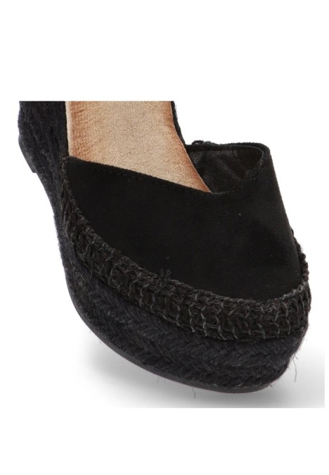 Alpargata de mujer Luna Collection jc-5020 negro sintetico cuña alta