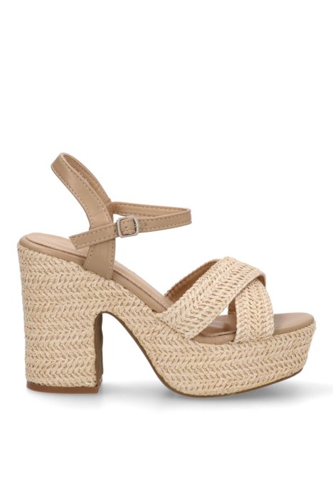 Sandalia de mujer SORAIA xh5t13 beige sintetico tacón alto