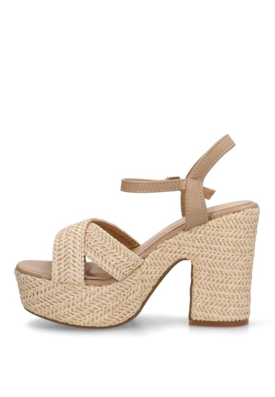 Sandalia de mujer SORAIA xh5t13 beige sintetico tacón alto