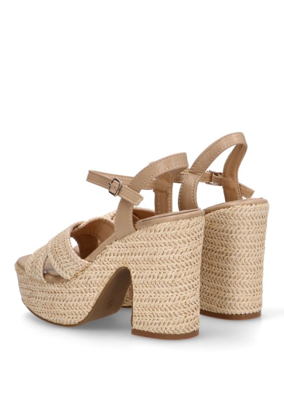 Sandalia de mujer SORAIA xh5t13 beige sintetico tacón alto