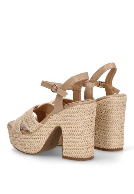 Sandalia de mujer SORAIA xh5t13 beige sintetico tacón alto