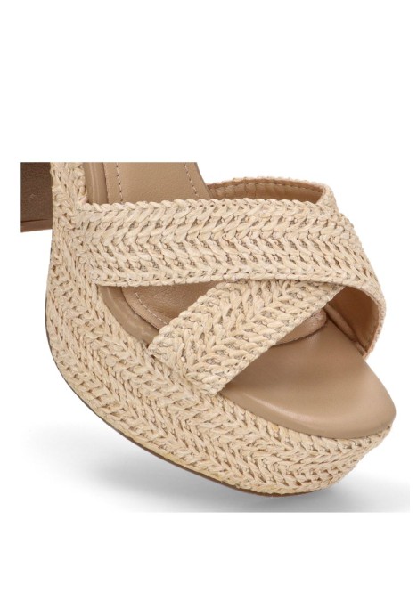 Sandalia de mujer SORAIA xh5t13 beige sintetico tacón alto