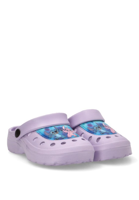 Zueco de niña Luna Collection 2300006437 lila goma suela plana