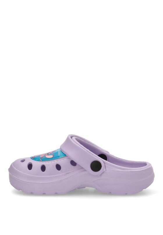 Zueco de niña Luna Collection 2300006437 lila goma suela plana