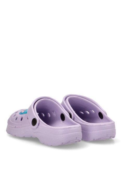Zueco de niña Luna Collection 2300006437 lila goma suela plana