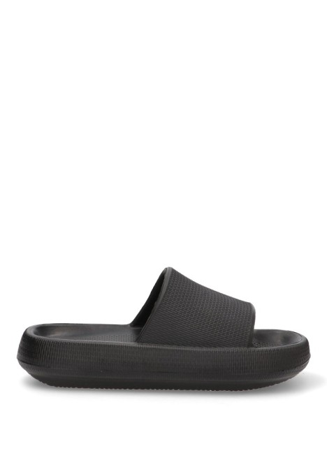 Chanclas sandalias playa de mujer XTI 44489 negro goma suela plana